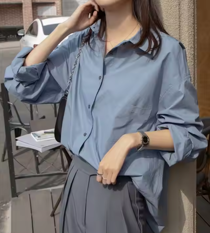 Women Office Long Sleeve Oversize Shirts