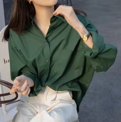 Women Office Long Sleeve Oversize Shirts