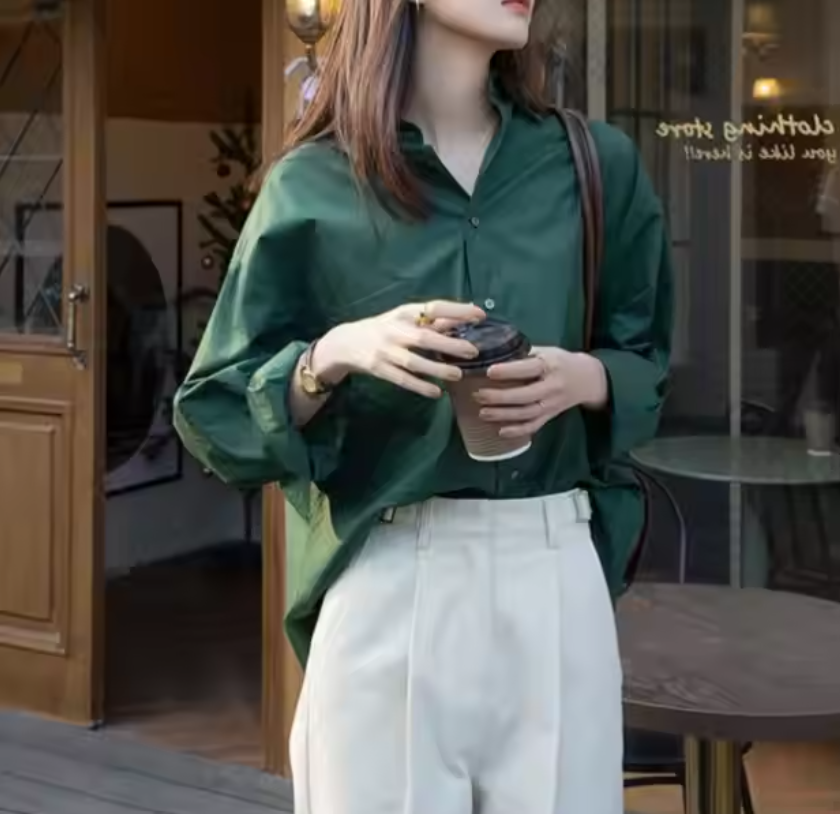 Women Office Long Sleeve Oversize Shirts